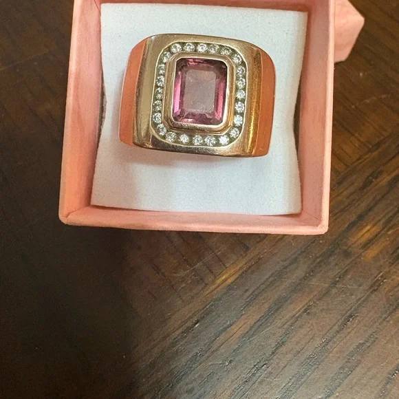 Elegant Pink tourmaline and 10 carat rose Gold Ring - Picture 5 of 16